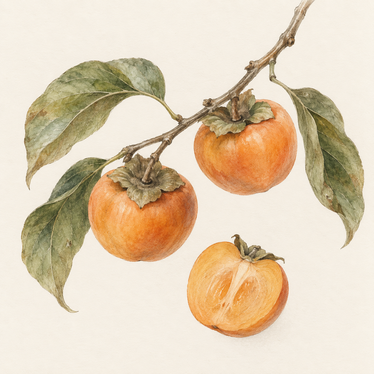 Persimmon tannin · ingredient / texture illustration